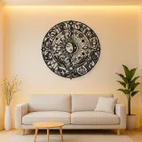 Zodiac Wheel Flow Metal Wall Art | Celestial Boho Wall Decor