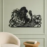 Singer Silhouette Metal Wall Art | Music Room Wall Decor - lifestyle view 2