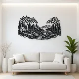 Autumn Woodland Flow Metal Wall Art | Nature Silhouette Decor