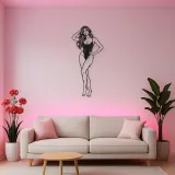 Standing Contrapposto Metal Wall Art | Minimalist Woman Line Art