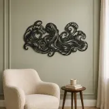 Octopus Flow Metal Wall Art | Coastal and Nautical Wall Decor - lifestyle view 2