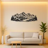 Soft Scandinavian Peaks Metal Wall Art | Modern Abstract Metal Decor