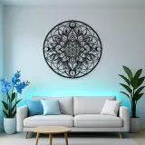 Sacred Geometry Flower Metal Wall Art | Botanical Metal Wall Decor