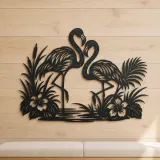 Flamingo Pair Metal Wall Art | Wildlife Silhouette Decor - lifestyle view 5