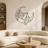 Décoration murale en métal Muse Croissant Allongé | Décor mural Femme Céleste