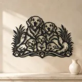 Golden Retriever Family Metal Wall Art | Pet Lover Silhouette Decor - lifestyle view 3