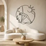 Triangle Pose Line Metal Wall Art | Yoga and Meditation Wall Decor - lifestyle view 3