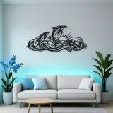Dolphin Wave Dance Metal Wall Art | Coastal and Nautical Wall Decor