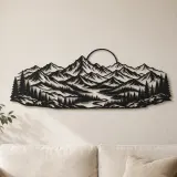 Horizonte de Montañas Infinito Cartel de Metal | Decoración Silueta Natural