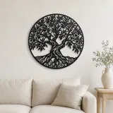 Cartel de metal personalizado Círculo de Olivo | Decoración Botánica de Metal