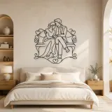Bench Cuddle Pair Metal Wall Art | Romantic Couple Decor - lifestyle view 2