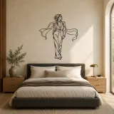 Dramatic Scarf Model Metal Wall Art | Fashion Figure Wall Decor - lifestyle view 5