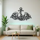 Anchor and Waves Metal Wall Art | Coastal and Nautical Wall Decor