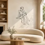 Décoration murale en métal Figure Assise Sereine | Décor mural Figure Féminine