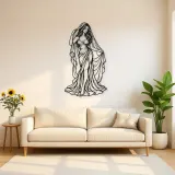 Veiled Muse Metal Wall Art | Minimalist Woman Line Art