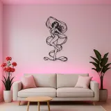 Silk Ribbon Pose Metal Wall Art | Movement Silhouette Decor