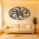 Woven Oval Network Metal Wall Art | Modern Abstract Metal Decor