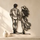 Hand in Hand Stroll Metal Wall Art | Romantic Couple Decor - lifestyle view 3