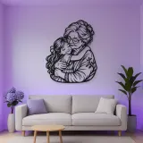 Grandmother Granddaughter Metal Wall Art | Family Silhouette Decor