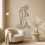 Arched Back Flow Metal Wall Art | Feminine Figure Wall Decor - lifestyle view 5