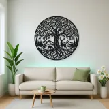 Tree with Deer Metal Wall Art | Wildlife Silhouette Decor
