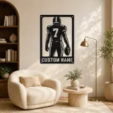 Personalized Number 7 Football Player Back View Metal Wall Art - lifestyle view 5