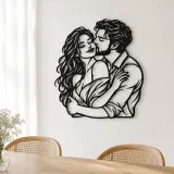 Cheek Kiss Metal Wall Art | Romantic Couple Decor - lifestyle view 4