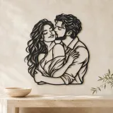Cheek Kiss Metal Wall Art | Romantic Couple Decor - lifestyle view 3