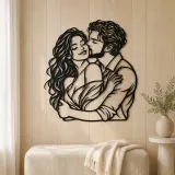 Cheek Kiss Metal Wall Art | Romantic Couple Decor - lifestyle view 5