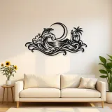 Crescent Moon Tide Metal Wall Art | Coastal and Nautical Wall Decor