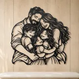 Family Group Hug Metal Wall Art | Family Silhouette Decor - lifestyle view 5