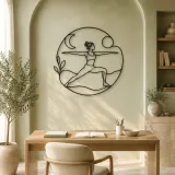 Warrior Two Horizon Metal Wall Art | Yoga and Meditation Wall Decor - lifestyle view 4