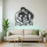 Family Group Hug Metal Wall Art | Family Silhouette Decor