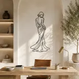 Flowing Skirt Profile Metal Wall Art | Fashion Figure Wall Decor - lifestyle view 4