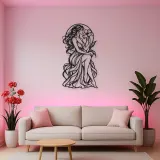 Muse with Flower Metal Wall Art | Minimalist Woman Line Art