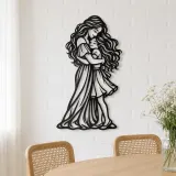 Mother Daughter Hug Metal Wall Art | Family Silhouette Decor - lifestyle view 4