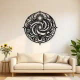Galaxy Spiral Emblem Metal Wall Art | Celestial Boho Wall Decor