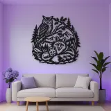 Owl and Fox Forest Metal Wall Art | Wildlife Silhouette Decor