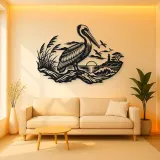 Pelican Coastline Metal Wall Art | Coastal and Nautical Wall Decor