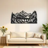 Train through Mountains Metal Wall Art | Travel and City Wall Decor