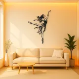 Graceful Arabesque Metal Wall Art | Movement Silhouette Decor