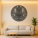 Hamsa Botanical Eye Metal Wall Art | Spiritual Boho Metal Decor