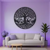Tree with Deer Metal Wall Art | Wildlife Silhouette Decor