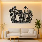 Desk and Lamp Metal Wall Art | Cozy Home Metal Decor