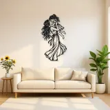 Single Mother Child Metal Wall Art | Family Silhouette Decor