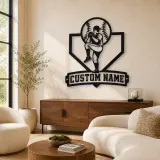 Décoration murale en métal personnalisée - Lanceur de baseball en mouvement
