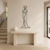 Arms Crossed Muse Metal Wall Art | Feminine Figure Wall Decor - lifestyle view 4