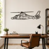 Dauphin AS365N3+ Airplane Silhouette Metal Wall Art, Metal Aircraft Silhouette, Aviation Wall Decor, Aviator Decor - lifestyle view 4