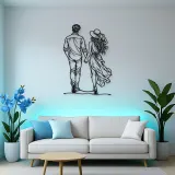 Hand in Hand Stroll Metal Wall Art | Romantic Couple Decor