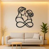 Intertwined Profiles Metal Wall Art | Romantic Couple Decor